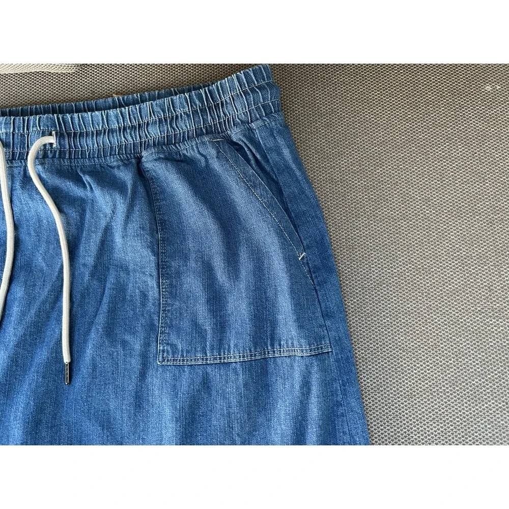 32 Degrees Mini Skort Blue Chambray Drawstring Size XL Inner Shorts Pockets